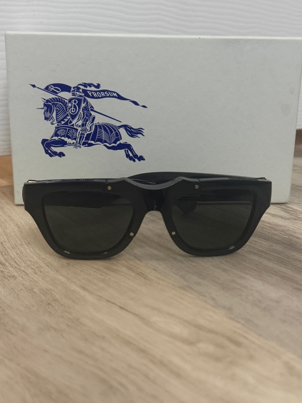 Burberry OBE4445U Black Shield Sunglasses 53mm Made in Italy NWT